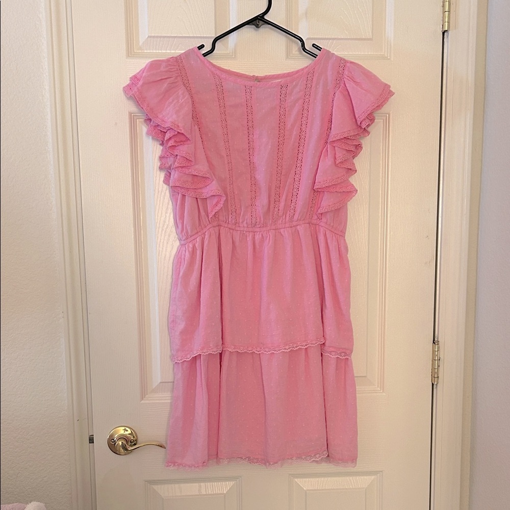 Girls' Pink Ruffle Tiered Dress